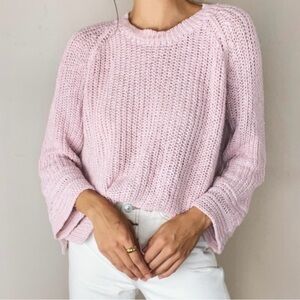 Madewell Archway Open Knit Scoop Neck Sweater - Light Blush Pink​​​​​​​